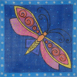 click here to view larger image of Blue Dragonfly (hand painted canvases)
