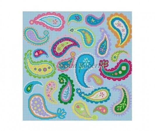 click here to view larger image of Paisley (hand painted canvases)