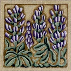 click here to view larger image of Lupine Tile (hand painted canvases)
