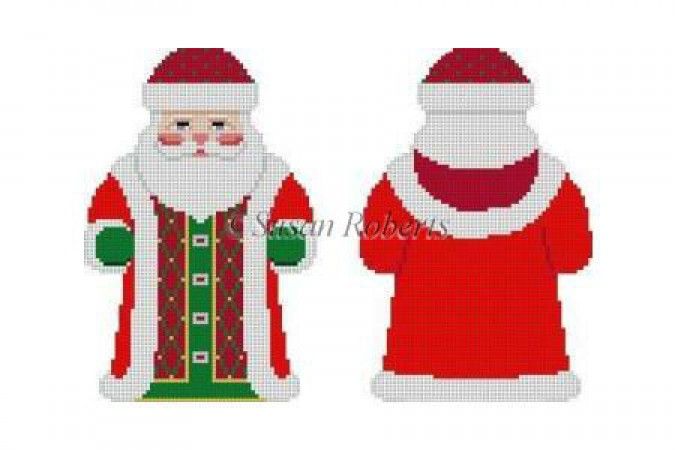 click here to view larger image of Long Red Coat Santa (hand painted canvases)