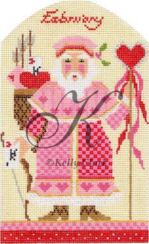 click here to view larger image of February Valentine Santa (hand painted canvases)