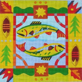click here to view larger image of Lodge Fish (hand painted canvases)