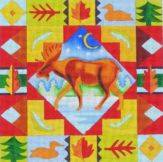 click here to view larger image of Lodge Moose (hand painted canvases)