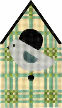 click here to view larger image of Plaid Seaside Bird House (hand painted canvases)