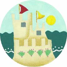 click here to view larger image of Seaside Ornaments - Sand Castle (hand painted canvases)