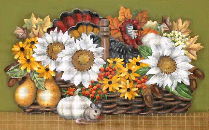 click here to view larger image of Thanksgiving Basket (hand painted canvases)