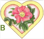 click here to view larger image of Floral Heart B - Coral Rose (hand painted canvases)
