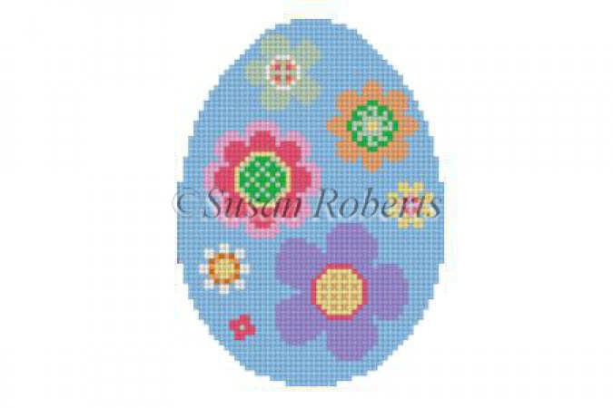 click here to view larger image of Flower Pops Egg (hand painted canvases)