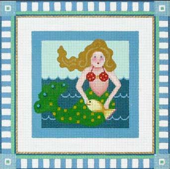 click here to view larger image of Mermaid - Seaside Squares (hand painted canvases)