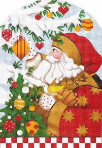 click here to view larger image of Golden Star Santa Standup (hand painted canvases)