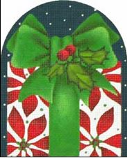 click here to view larger image of Red Poinsettia Gift Box (hand painted canvases)
