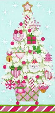 click here to view larger image of Pink Christmas Topiary (hand painted canvases)