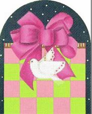 click here to view larger image of Pink Checked Gift Box (hand painted canvases)