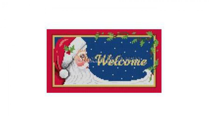 click here to view larger image of Night Sky Santa Welcome (hand painted canvases)