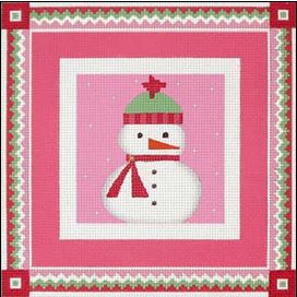 click here to view larger image of Pink Snowman (hand painted canvases)