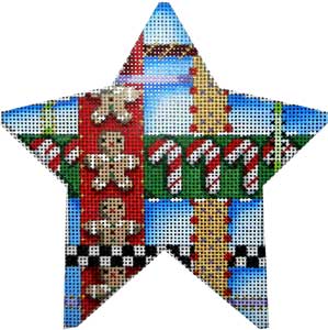 click here to view larger image of Woven Ribbons Star (hand painted canvases)