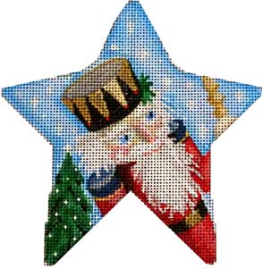 click here to view larger image of Nutcracker Star Ornament (hand painted canvases)