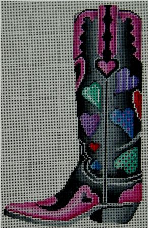 click here to view larger image of Heart Boot (hand painted canvases)