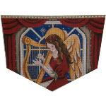 click here to view larger image of Golden Harp Angel Stocking Cuff - 18ct (hand painted canvases)