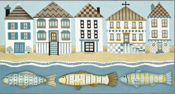 click here to view larger image of Beach Houses (hand painted canvases)