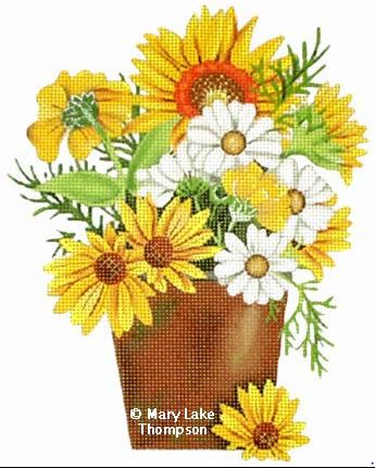 click here to view larger image of Daisies (hand painted canvases)