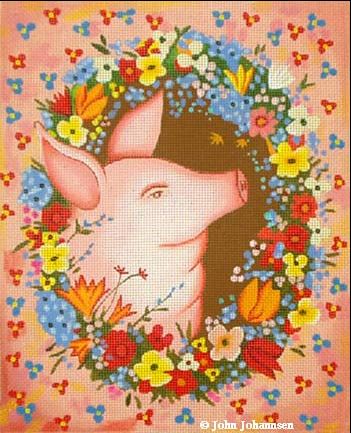 click here to view larger image of Beautiful Pig (hand painted canvases)