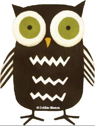 click here to view larger image of Zig Zag Black Owl (hand painted canvases)