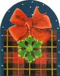 click here to view larger image of Plaid/Snowflake Gift (hand painted canvases)