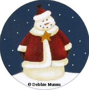 click here to view larger image of Red Coat Snowman (hand painted canvases)