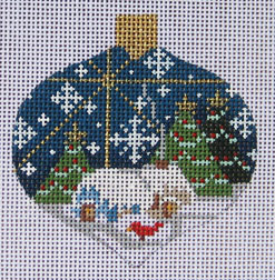 click here to view larger image of Winter Scene Ornament (hand painted canvases)