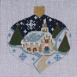 click here to view larger image of Winter Church Ornament (hand painted canvases)