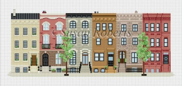 click here to view larger image of Brownstones (hand painted canvases)