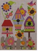 click here to view larger image of Barbara's Birdhouse Garden (hand painted canvases)