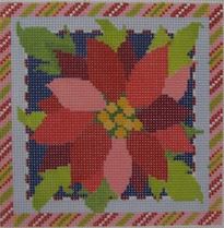 click here to view larger image of Poinsettia Square (hand painted canvases)