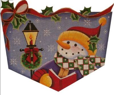 click here to view larger image of Caroler Snowman Cuff - 13ct (hand painted canvases)