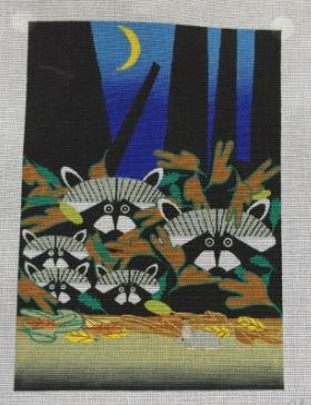 click here to view larger image of Raccoons (hand painted canvases)