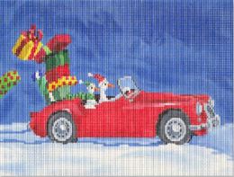 click here to view larger image of Hot Rod Christmas Geese (hand painted canvases)