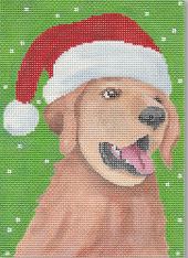click here to view larger image of Christmas Golden Retriever (hand painted canvases)