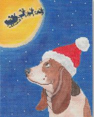 click here to view larger image of Basset Hound Christmas (hand painted canvases)