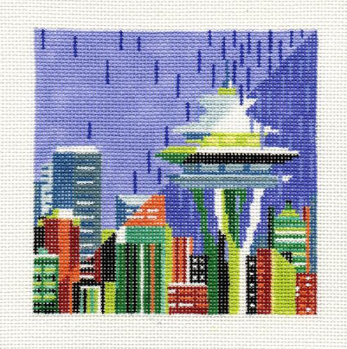 click here to view larger image of Seattle Skyline (hand painted canvases)