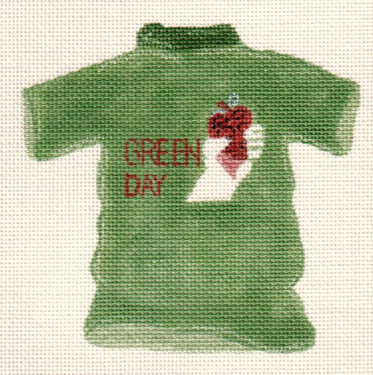 click here to view larger image of Green Day T-shirt Ornament (hand painted canvases)