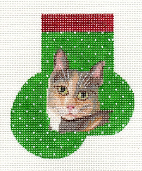 click here to view larger image of Calico Mini Sock (hand painted canvases)