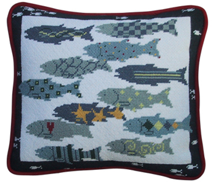 click here to view larger image of Dozens - Fish for the Catching (hand painted canvases)