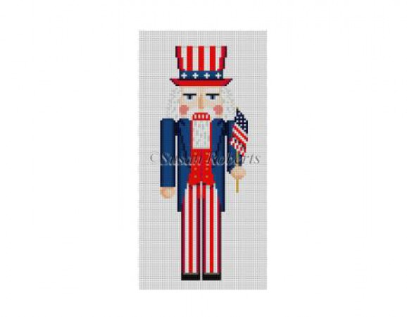 click here to view larger image of Uncle Sam Nutcracker Ornament (hand painted canvases)