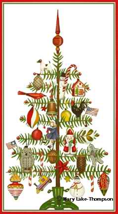 click here to view larger image of Christmas Tree/Ornaments Panel (hand painted canvases)