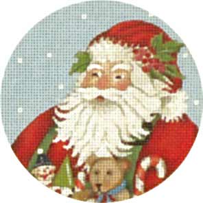 click here to view larger image of Toy Santa Ornament (hand painted canvases)