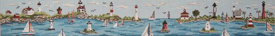 click here to view larger image of Light Houses of the East Coast (hand painted canvases)