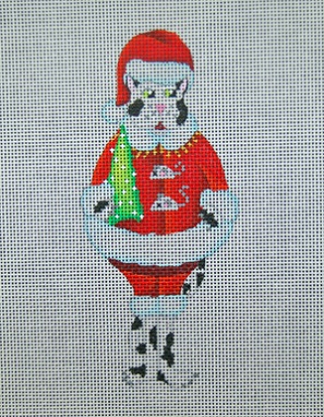 click here to view larger image of Santa Pup With A Tree (hand painted canvases)