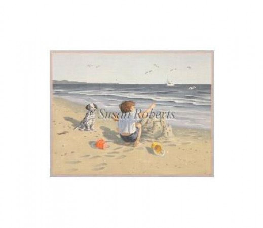 click here to view larger image of Sand Castles Pillow (hand painted canvases)