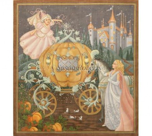 click here to view larger image of Cinderella Pillow (hand painted canvases)